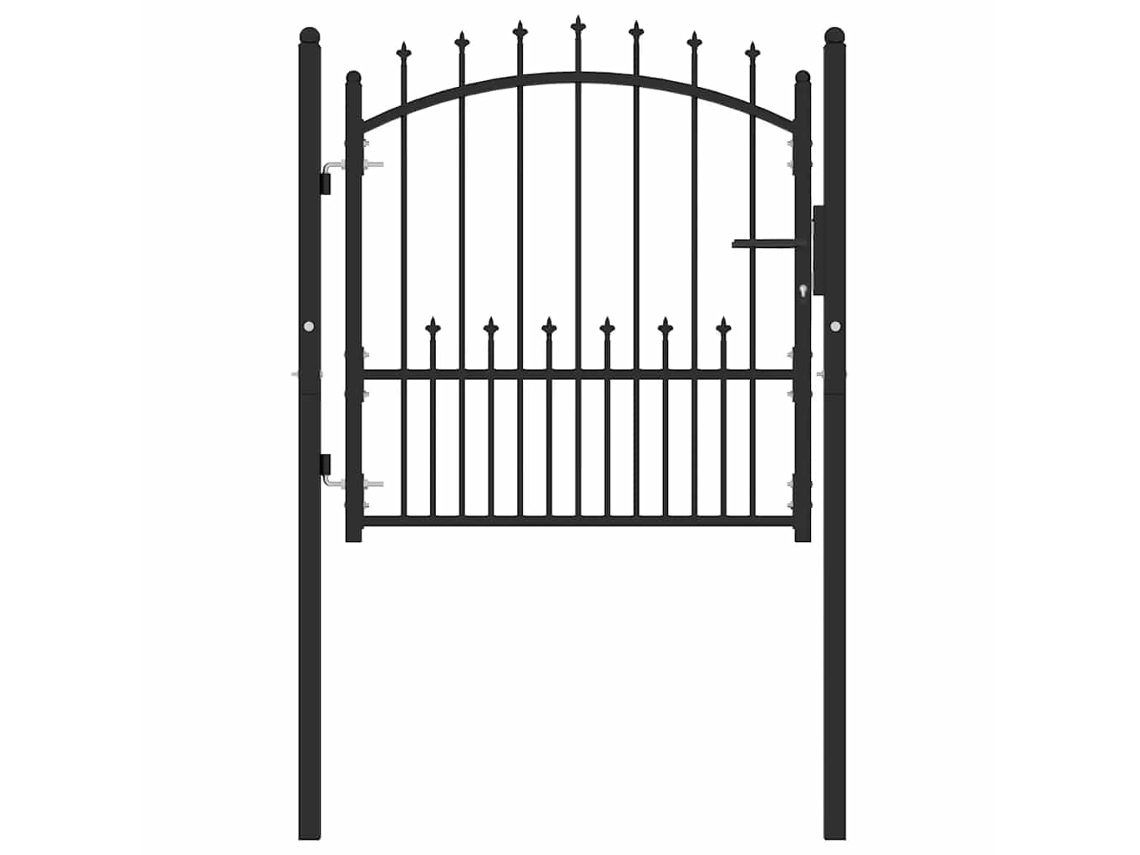 Maison Exclusive - Puerta De Valla Emmen Con Pinchos De Acero, 104x97 Cm, Negro