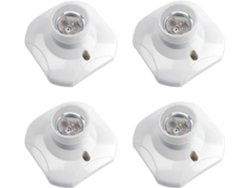 Rebe-soporte De Techo De Rosca E27, 220-240v, Base Para Bombillas Led, Plástico Blanco, Conjunto De 4