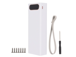 Estojo De Bateria Power Bank 22.5w Carregamento Rápido Com Lcd 20x18650 Detachable Shell Branco