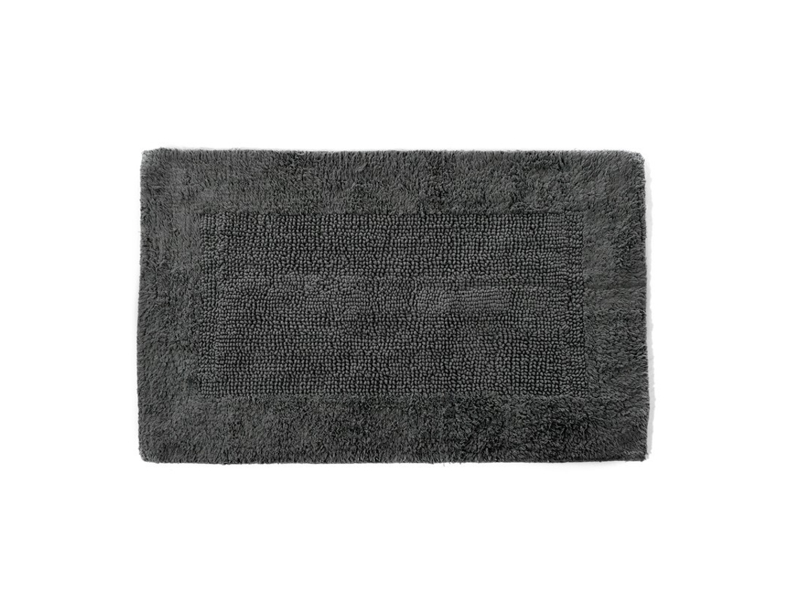 Tappeto Bagno Fazzini Di Puro Cotone Reversibile 50x80 Grigio Piombo