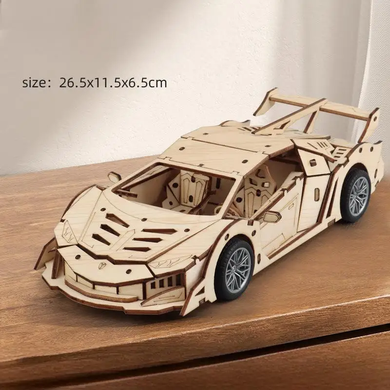(estilo 5) Modelo De Coche De Madera 3d, Kit De Montaje Mecánico Para Armar Uno Mismo.