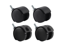 4 Ruedas Giratorias Con Freno Para Silla De Oficina, Repuesto De Nailon, Color Negro, 40 Mm