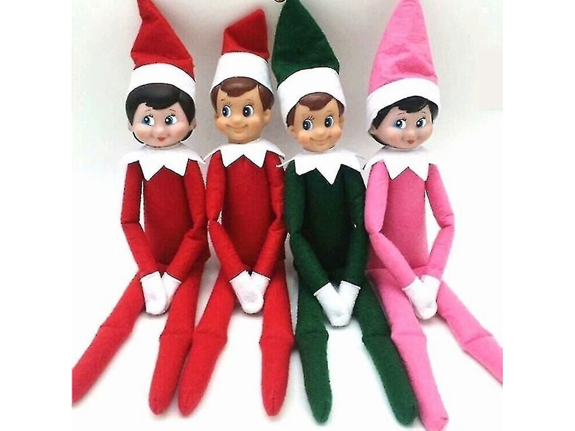 2026-muñeca Elfa De Navidad Regalo Para Niños Peluche Rojo Rosa Decoración Festiva 37 Cm