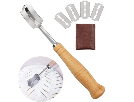 Navaja para masa, cortador de pan, cuchillo para baguette, cuchillo para panadero, cuchillo para cortar baguette, cuchillo curvo para pan, cuchillo...