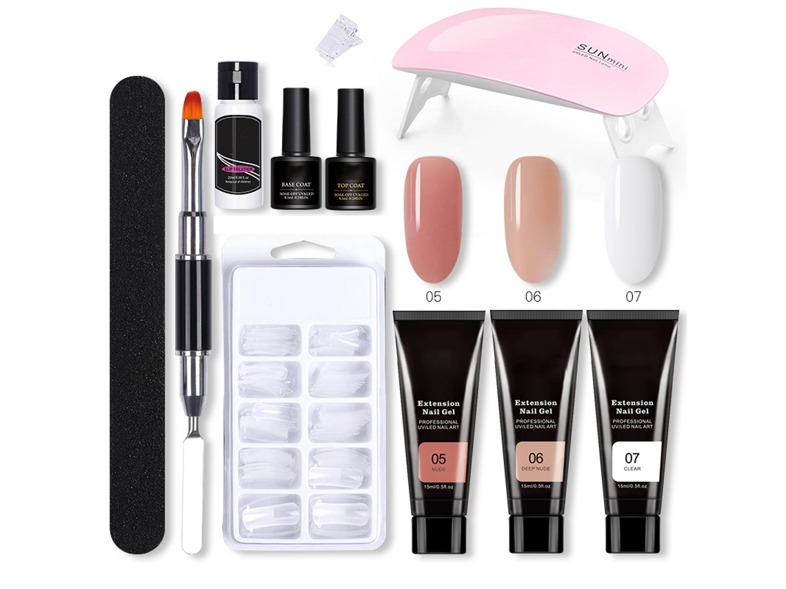 Kit de gel para uñas Rebe-kit con lámpara y herramientas, 11 piezas, para principiantes y salones de belleza.