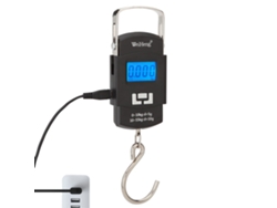 WeiHeng WH-A25 Báscula electrónica portátil recargable Pantalla LCD Báscula de equipaje 55 kg negro
