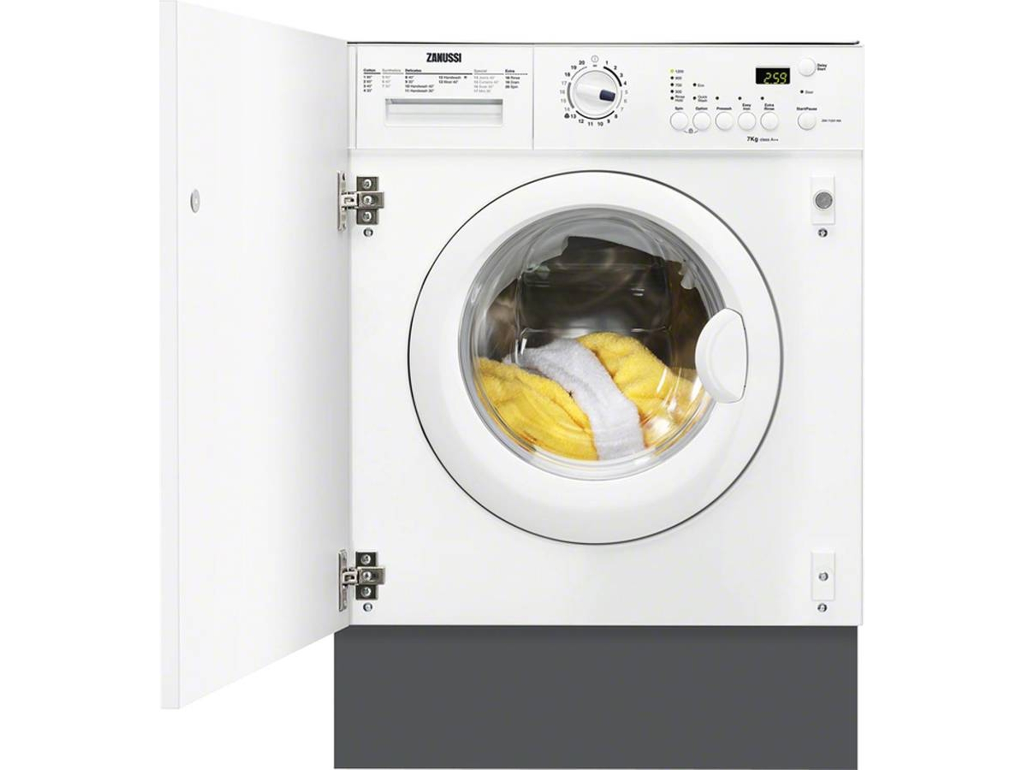 Lavadora Integrable ZANUSSI ZWI712UDWA (7 kg - 1200 rpm - Blanco)