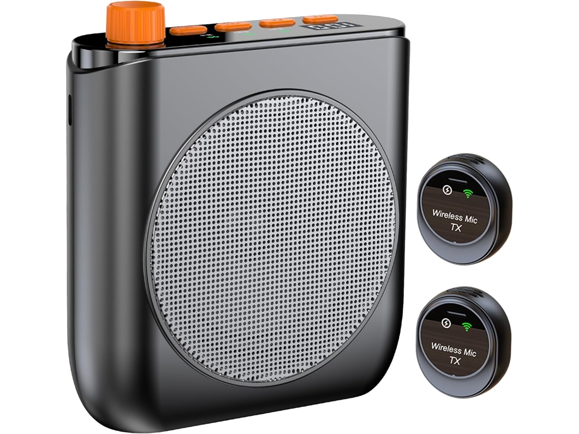 Amplificador De Micrófono Inalámbrico, Amplificador De Voz Con Micrófono De Clip Magnético (negro)