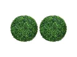 Juego de 2 plantas artificiales de boj con protección UV para interior y exterior. Zkaka