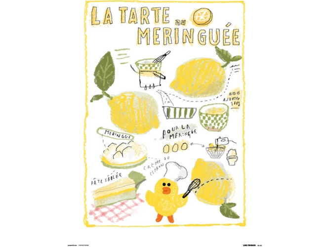 Print LINE FRIENDS 30X40 Cm . La Tarte Au Meringuee