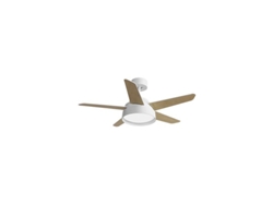 Ventilador 25w Dc Blanco Lebeche 5 Aspas Rev. Blanca/haya 6 velocidades 3000-4000-6000k 132d Remoto,memoria Y Temporizador FABRILAMP