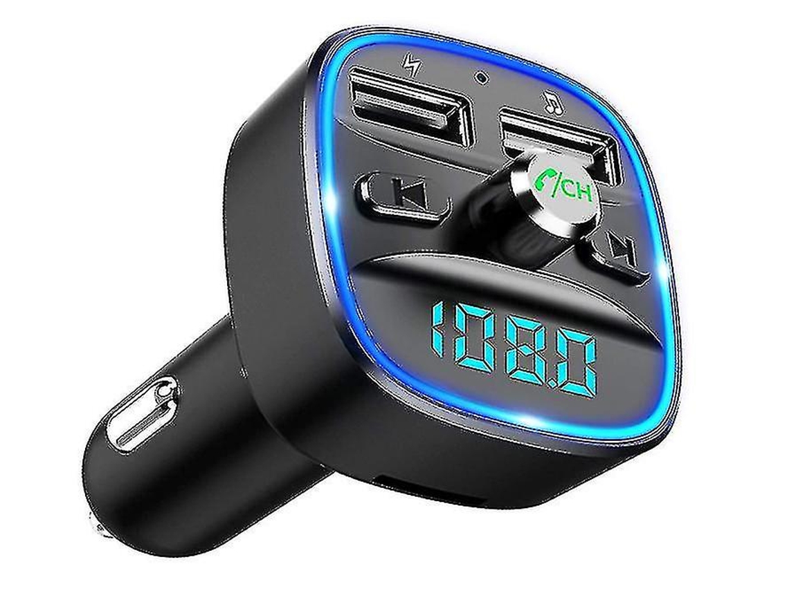 Transmisor FM Bluetooth Yizhood USB 5v/2.4a1a SD/USB Manos Libres Azul Negro