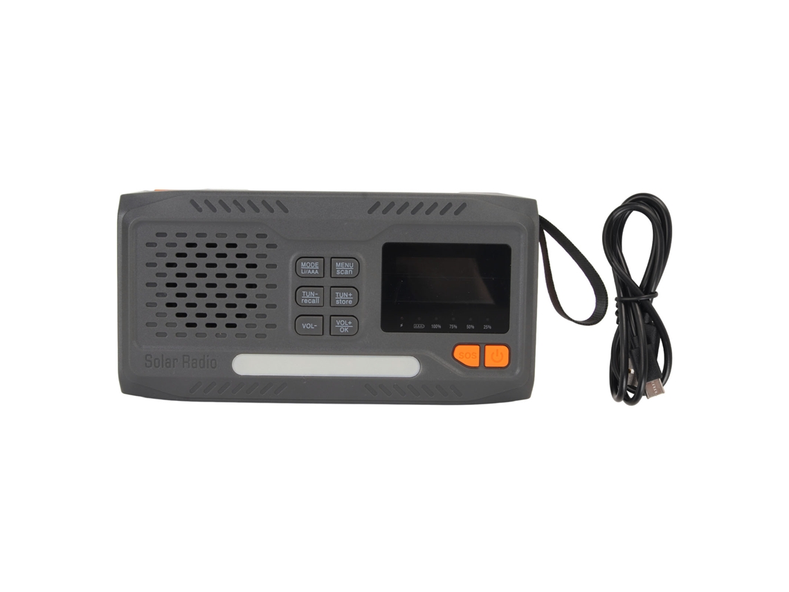 Radio De Emergencia Con Manivela Y Carga Solar, Radio Dab Portátil Con Linterna De 3 W, Sos