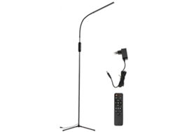 Bj-lâmpada De Pés Preta 12w Led Moderna Com Controle Remoto Base De 3 Pés 110-240v Plug