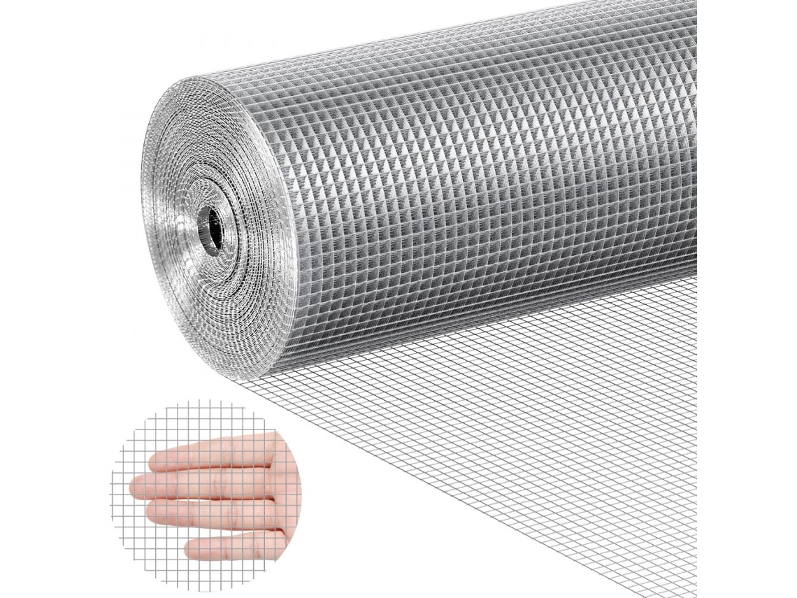 Malla Metálica Galvanizada 1220x15240 Mm, Malla de Alambre de 6.35 Mm y Rejilla Zincada para Protección, Cercado y Horticultura Tekmaquinas
