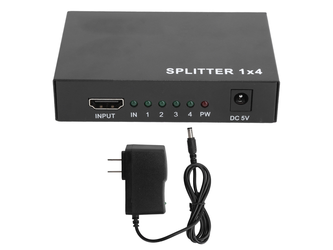 Divisor High Definition Multimedia Interface 1-in-4-out Amplificador 3d 1080p 15m Com Hdcp E Sincronização
