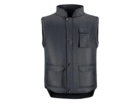 Chaleco multibolsillos negro xxl, chaleco poliester con 3 bolsillos esteriores y uno interior, chaleco trabajo, chaleco laboral