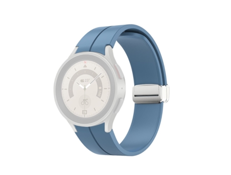Correa de Silicona con hebilla desplegable plateada para Samsung Galaxy Watch 5 Pro 45mm/Watch 5 44mm 40mm - azul