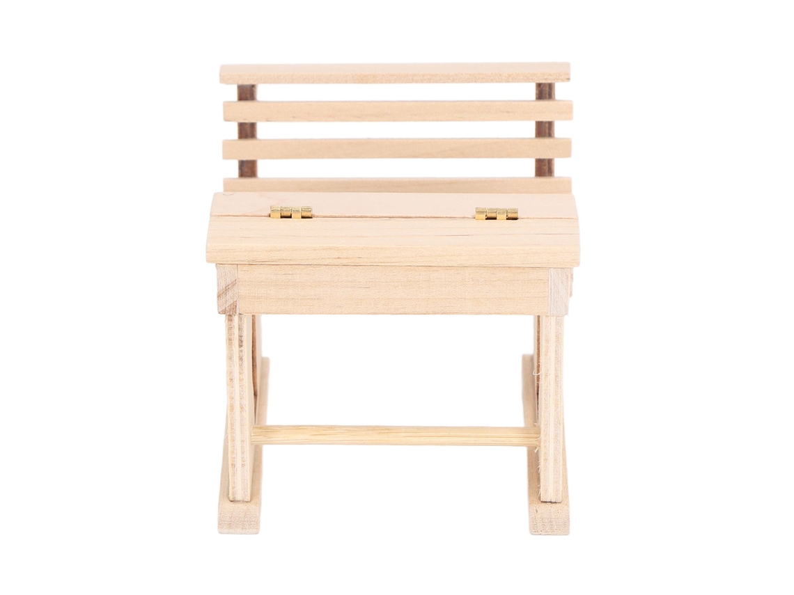 Mesa E Cadeira Escolar Em Miniatura 1:12 De Bétula Para Casa De Bonecas Sala De Aula