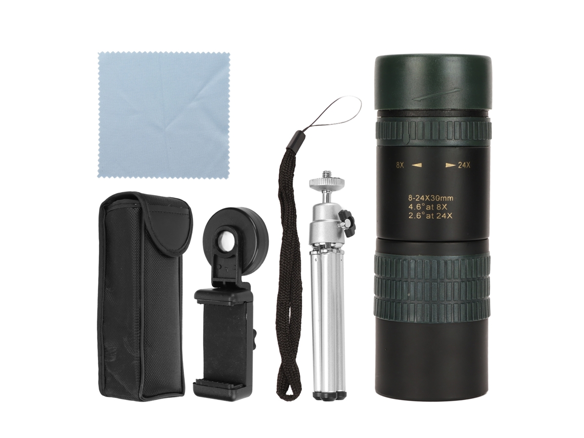 Telescopio Monocular Hd De Alta Potencia 8-24x Con Soporte Para Smartphone Y Trípode