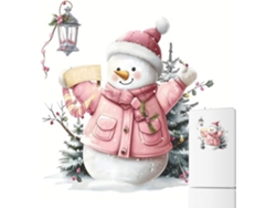 Adhesivos de pared con estampado de muñeco de nieve | Adhesivos navideños para puertas | Decoración de asientos Vayotoy