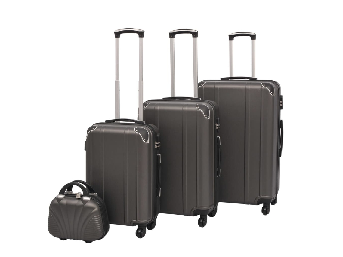 Conjunto de 4 Maletas VIDAXL Estuche Duro Gris (76 x 48 x 28 cm)