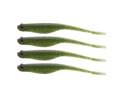 Señuelo De Pescado Biónico De Cebo Blando De Cola Bifurcada Fork-tail 130mm/7g Unicolor De Dos Tonos Set De 4 Piezas Verde