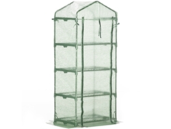 Invernadero Aluminio 70x50x160 Cm Con 4 Estantes Para Plantas,estructura Protección Contra El Frío En Verde,ideal Para Amantes La Jardinería.