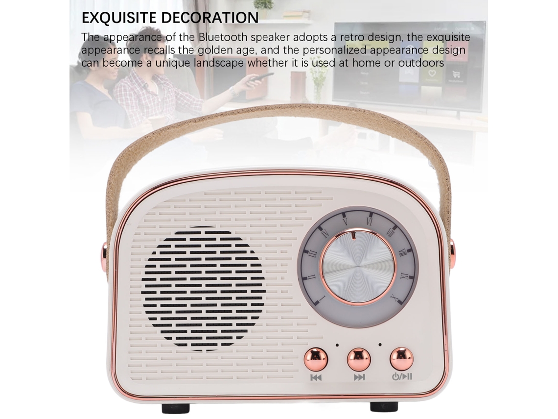 Altavoz Bluetooth Portátil Inalámbrico Pequeño De Estilo Retro Para Decoración Del Hogar Y Exteriores Dw21 Blanco