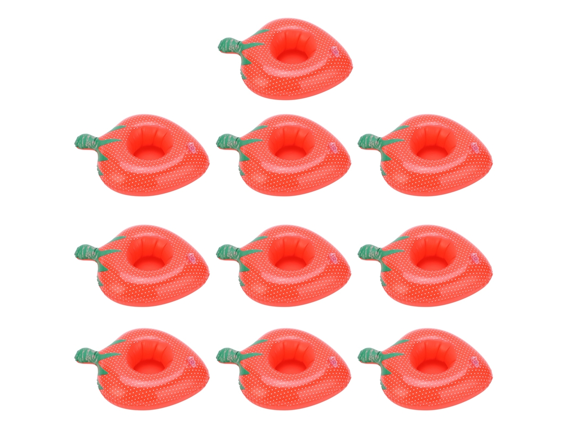 Jinwei-portavasos Hinchable Para Bebidas, Flotadores De Copas Para Piscina, Coasteres Flotantes Fresa