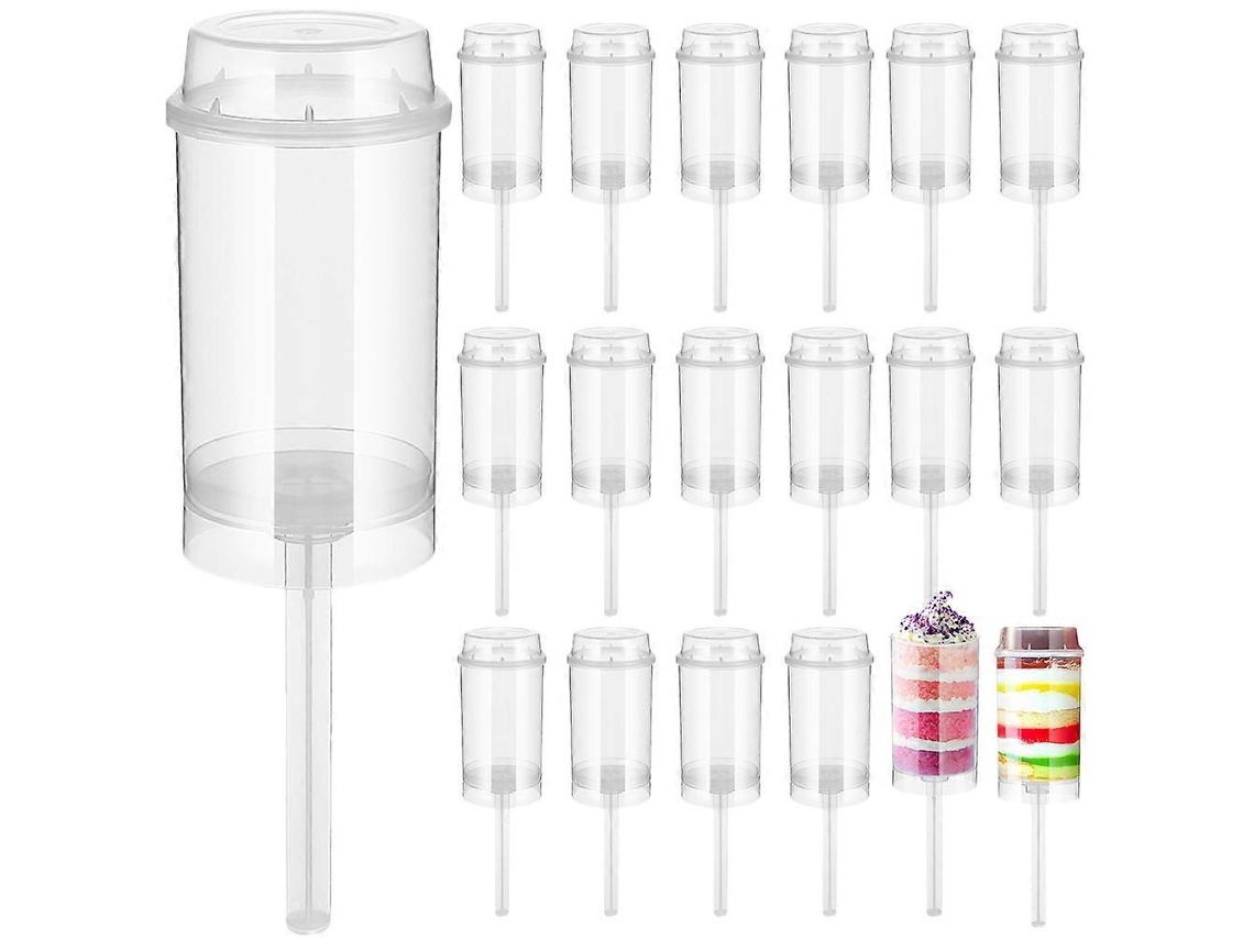 30 Piezas De Recipientes Para Empujar Cupcakes, Vasos Portátiles Para Empujar Pasteles, Redondos Y Transparentes, Soporte Para Empujar Pasteles Webake
