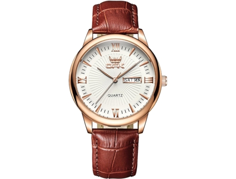 VEANXIN Relojes de pulsera impermeables de cuero para hombre con fecha de semana-Negro plata