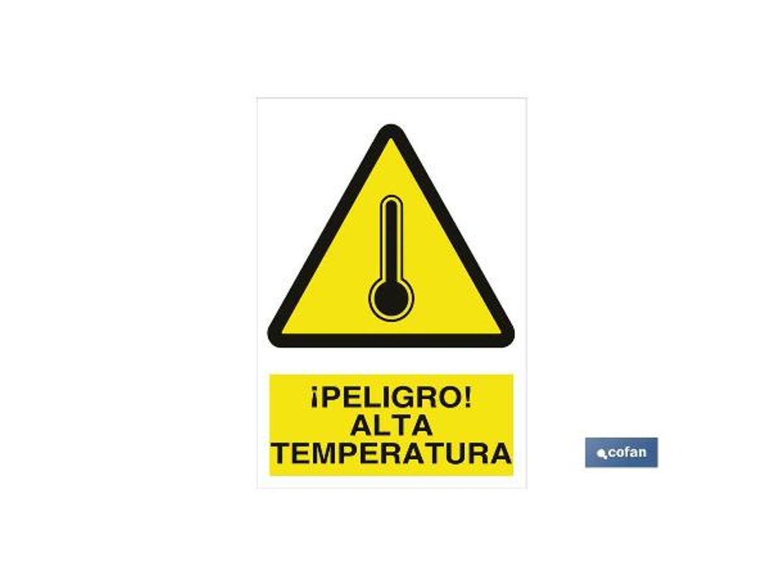 Señal adhesivo 148x105 mm. ¡peligro! alta temperatura