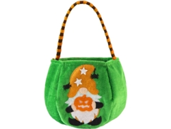 Bolso de Halloween de terciopelo dorado con Rodolfo y calabaza para fiestas dulces
