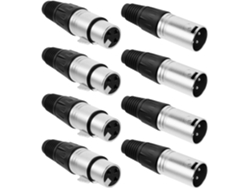 Conector Xlr Hembra-macho De 3 Pines, Aleación De Zinc, Carcasa De Goma, Alta
