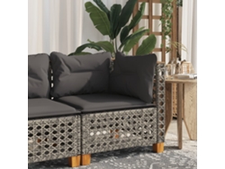 Sofá esquinero de jardín de mimbre gris con cojines de DKD Home Decor