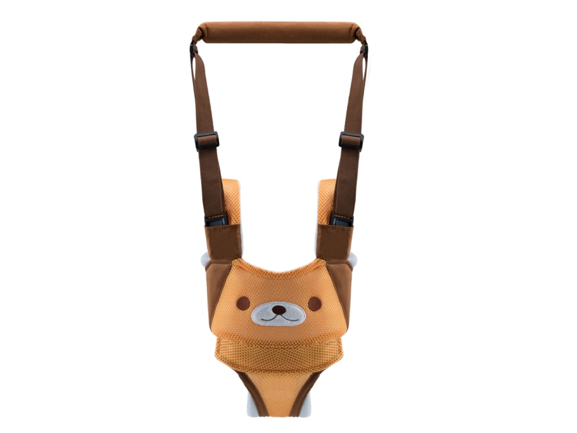 Cinturón de andar para bebé tipo cesta, ajustable, ayuda para aprender a caminar, oso amarillo