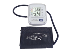 Monitor de presión arterial para brazo GOKOCO con pantalla LCD digital, frecuencia de pulso sensible, preciso y transmisión de voz sin anuncios.