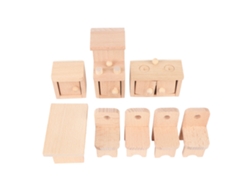 Ats-juego De Muebles De Cocina En Madera Miniatsura, Accesorios Para Casa Mini, Regalo De Cumpleaños Para Niños Y Niñas