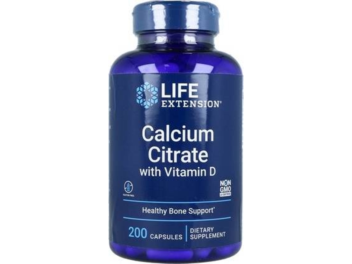 Complemento Alimentar LIFE EXTENSION Citrato De Cálcio Com Vitamina D (200 cápsulas)