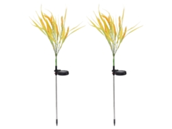 2026-2pcs Luces De Trigo Solar Ip44 Impermeables Led Con Pinchos Para Jardín Patio Césped Camino