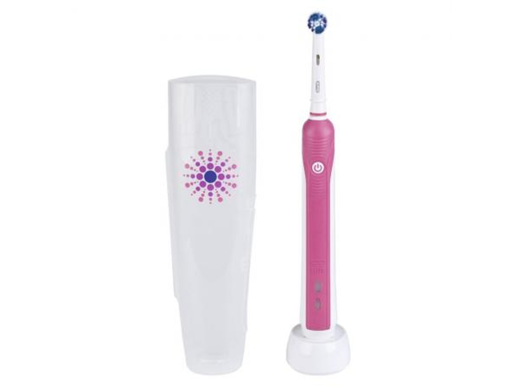 Cepillo de Dientes Eléctrico ORAL B Duo Pro 600 Cross Action Blanco y Rosa