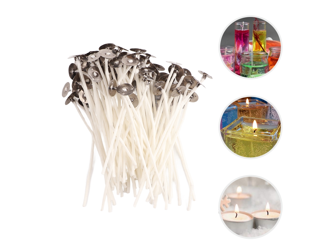 100 Mechas De Cera De Soja Natural Para Velas, Material De Aromaterapia Sin Humo Para Manualidades.