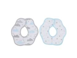 Baberos De Algodón De 2 Piezas, 8 Capas, Absorbentes, Con Estampado De Nubes, Para Bebés De 3 A 24 Meses, Unisex.