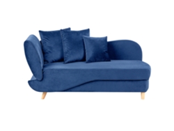 Chaise longue BELIANI Meri de Terciopelo Azul 175x69x73