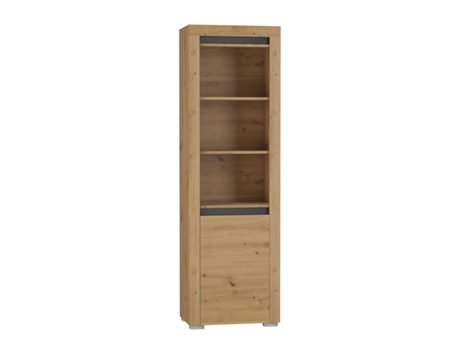 Librería Led 1 Puerta Madera Kasla Antracita PETITS-MEUBLES