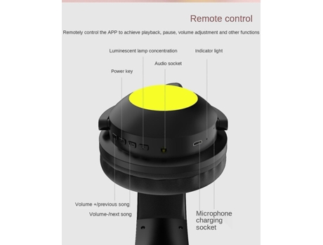 Auriculares Bluetooth Juego luminoso para niñas negro