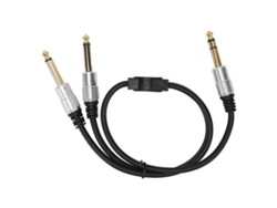 Cable Divisor En Y Estéreo Doble De 6,35 Mm Macho A Macho De 1/4 De Pulgada Para Amplificador, Micrófono Y Altavoz.