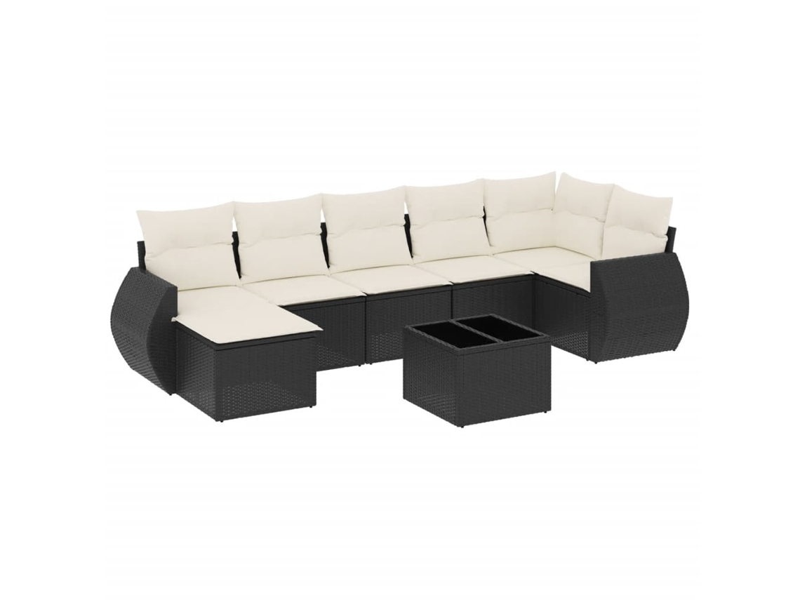 Maison Exclusive - Set De Sofás De Jardín 8 Piezas Y Cojines Ratán Sintético Negro
