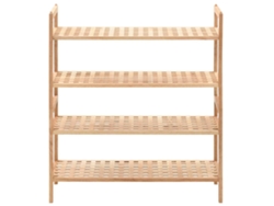 Zapatero | Armario Zapatero De Madera Maciza De Nogal 69x26x81 Cm